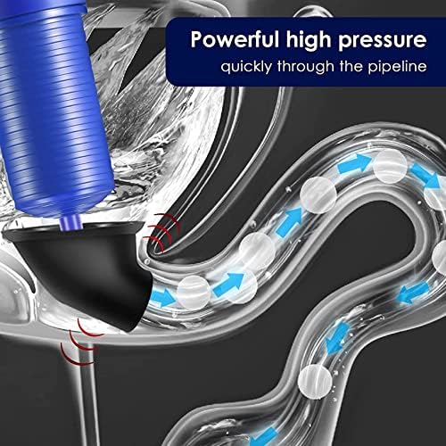 Power Toilet Plunger Set Drain Clog Remover with 4 Sized Suckers