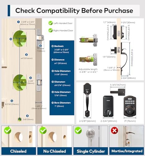 Keyless Entry Door Lock Set for Oil-Rubbed Bronze