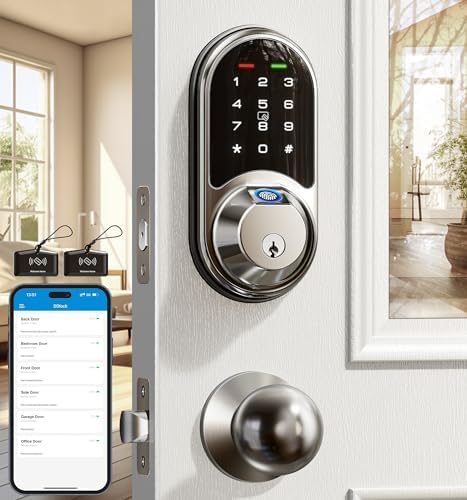 Veise Smart Lock Set for Front Door with 2 Knob Handle