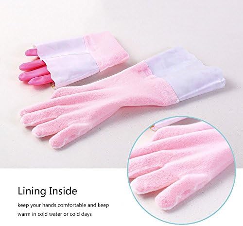 Waterproof Latex-Free Gloves with Soft Lining Long Cuff 2 PAIRS