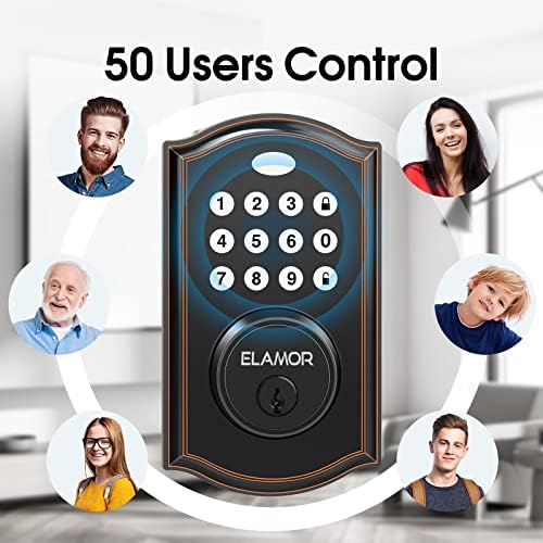 ELAMOR M19 ORB Smart Door Lock with Keyless Entry and Waterproof Security