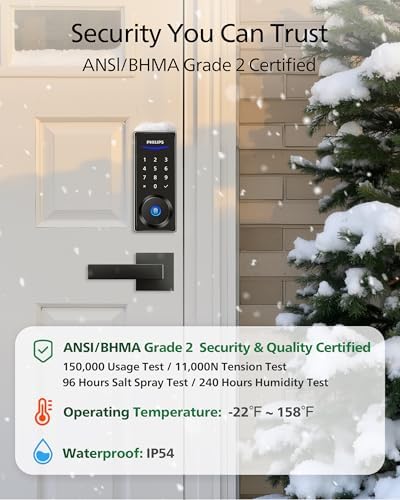 Philips Fingerprint Door Lock Keyless Entry Door with Laser Pattern Fingerprint