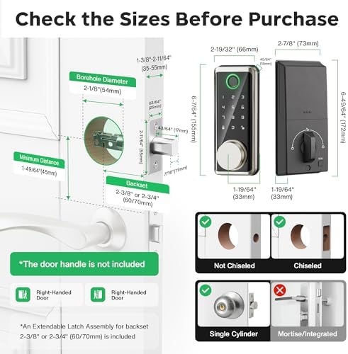 SOPHIA Smart Door Lock IP68 Security Fingerprint Entry