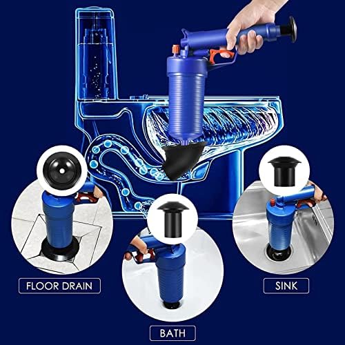 Power Toilet Plunger Set Drain Clog Remover with 4 Sized Suckers