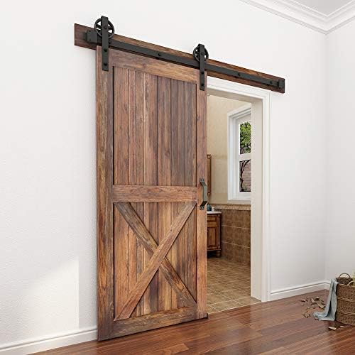 WINSOON 5-16FT Single Wood Sliding Barn Door Hardware Kit