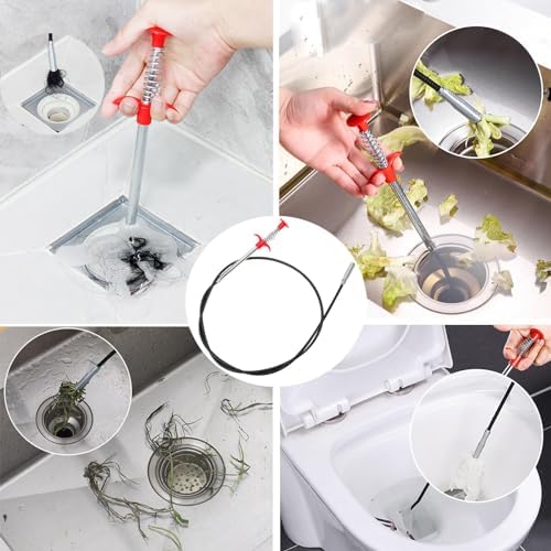 767-inch Drain Snake Hair Drain Clog Remover Tool with 4 Claws
