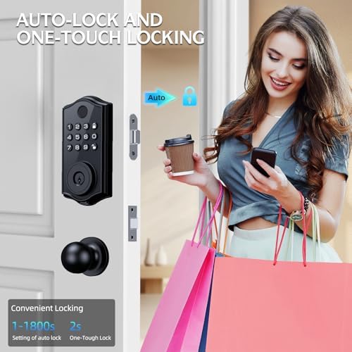 Smart Front Door Lock with Fingerprint Keypad