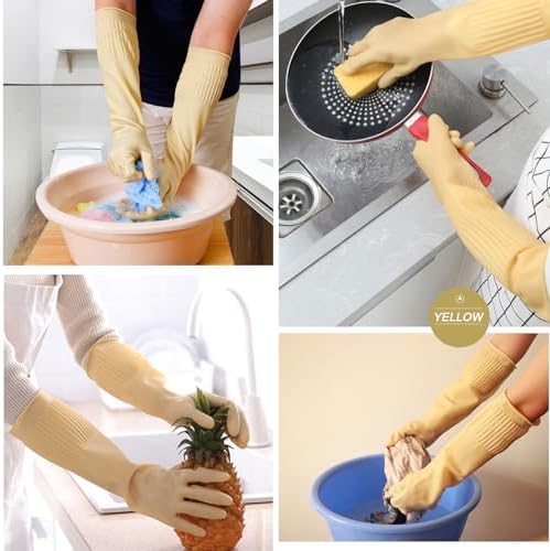 Bamllum Reusable Kitchen Gloves Heavy-duty Design for Better Protection Medium