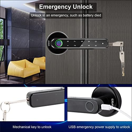 3-in-1 Biometric Door Lock Set with Fingerprint Passcode and Key