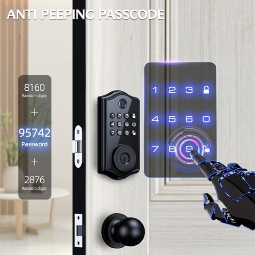 Smart Front Door Lock with Fingerprint Keypad