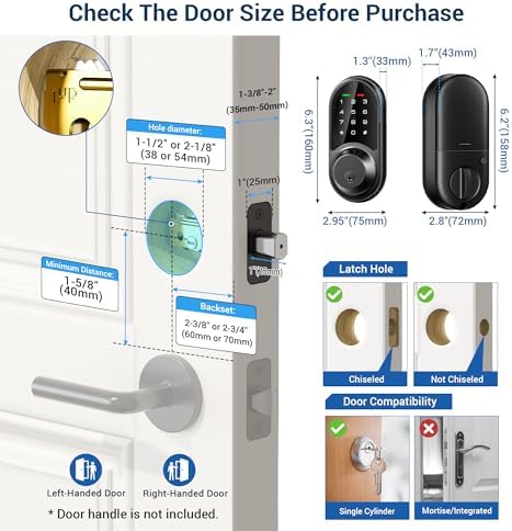 Veise Smart Lock Keyless Entry Door Lock with 5-in-1 Access