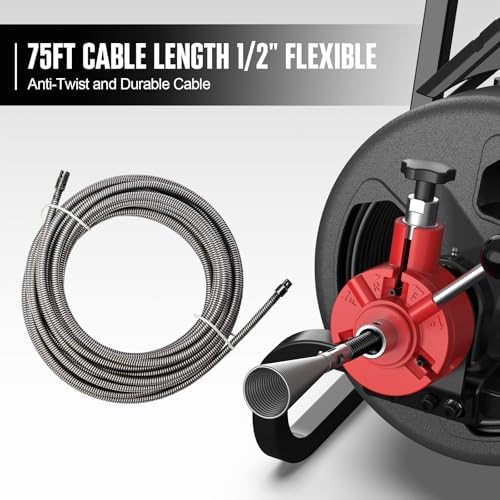 75FT Heavy-Duty Drain Cleaning Cable