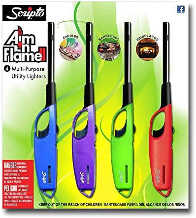 Elevate your lighting withScripto AIM N Flame Multi-Purpose LightersPack of 4