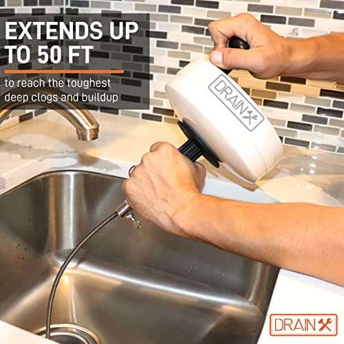 DrainX Pro 50-FT Steel Drum Auger
