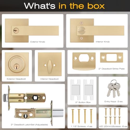 5-Piece Entry Door Handle Set for Modern Door Locks