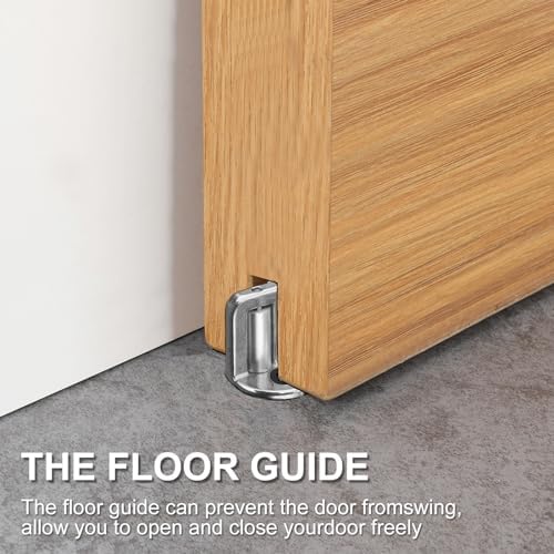 2-Piece Barn Door Floor Guide Set with Adjustable Rollers