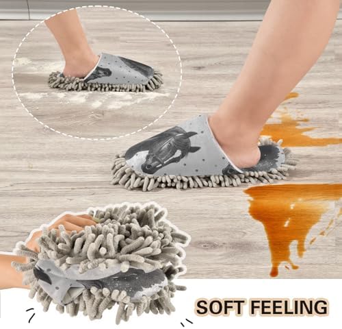 FLildon Microfiber Mop Slippers Washable Non-Slip Floor Cleaner for MenWomen