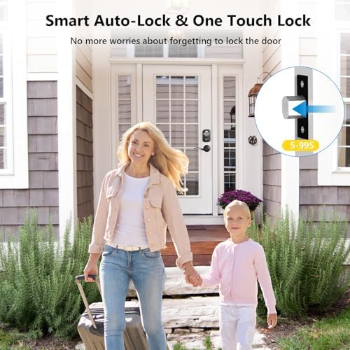 Matte Black Entry Door Lock Set - Advanced Security with 2 Lever Handles