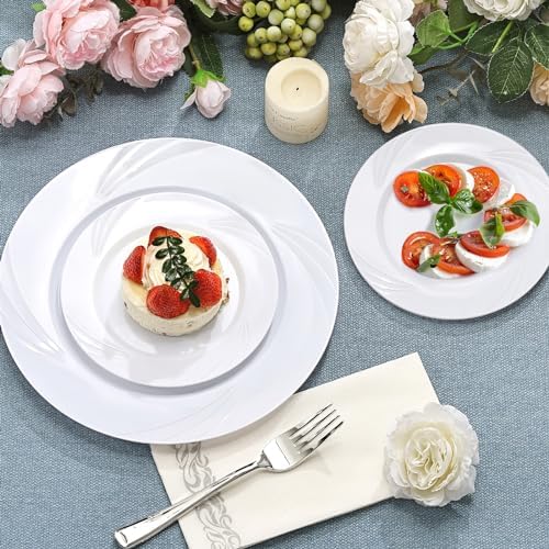 Elegant Plastic Dinnerware Set for 50 Guests