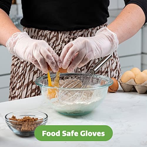Comfy Package Medium Clear Disposable Vinyl Gloves 100 Pack