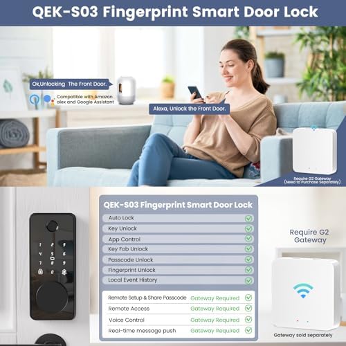 Front Door Smart Lock with Fingerprint Keypad