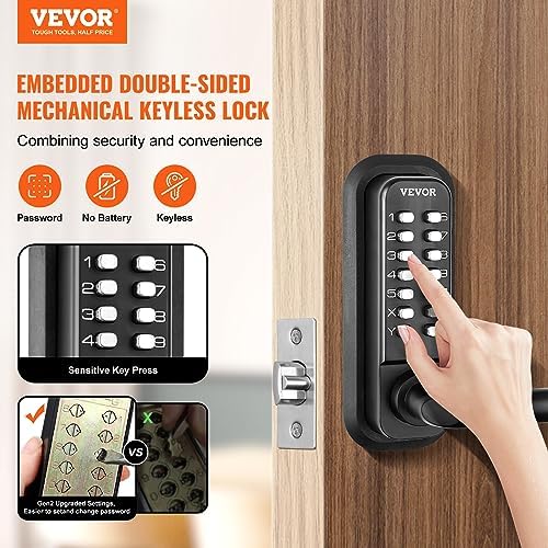 VEVOR Mechanical Keyless Entry Door Lock Outdoor Door Lock Set