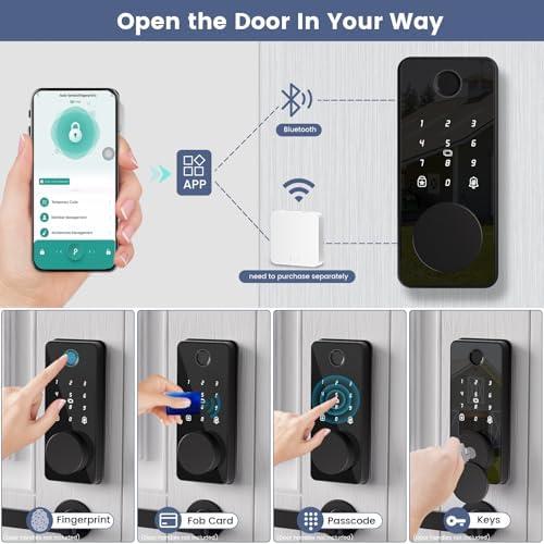Front Door Smart Lock with Fingerprint Keypad