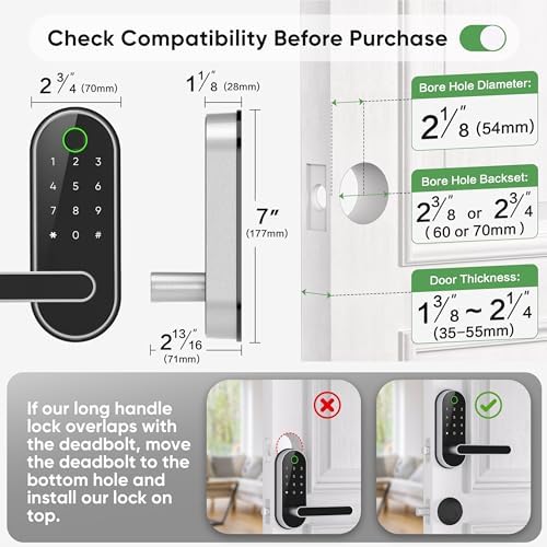 Compact Biometric Fingerprint Door Lock with Multiple Access Entries and Voice Control