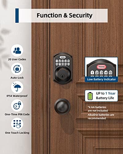 Secure Front Door with Keyless Entry Smart Keypad Lock