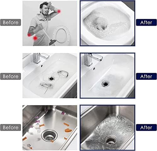 Power Toilet Plunger Set Drain Clog Remover with 4 Sized Suckers