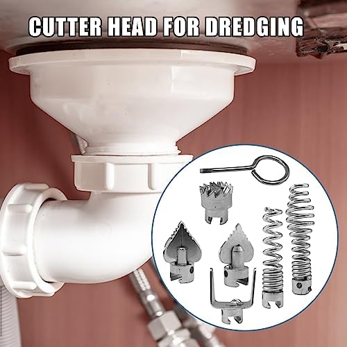 Drain Cleaner Cutter Heads Set - Durable Manganese Steel for Efficient Drainage