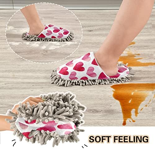 Xigua Heart-Print Valentines Day Microfiber Slippers