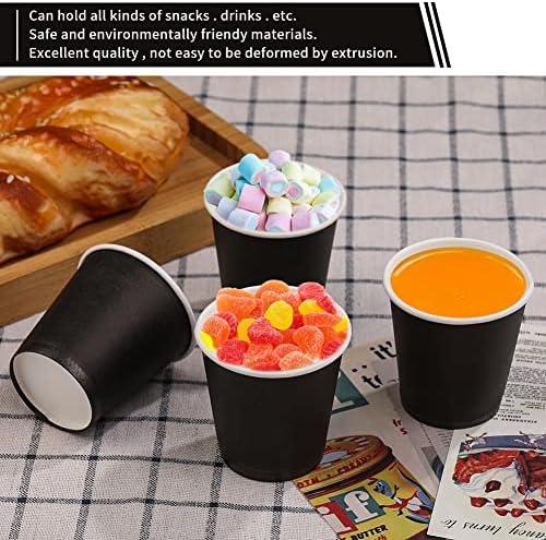 Prgery 100-Pack 3oz Reusable Black Cups for Bathroom Office Use