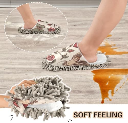 Burbuja Valentine Pattern Mop Slippers Washable Ergonomic