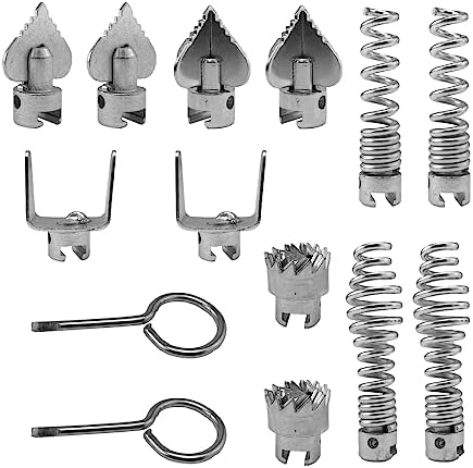Drain Cleaner Cutter Heads Set - Durable Manganese Steel for Efficient Drainage