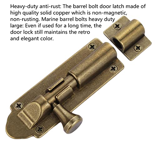 Bilyglewarwof Heavy Duty Barn Door Lock - Antique Brass