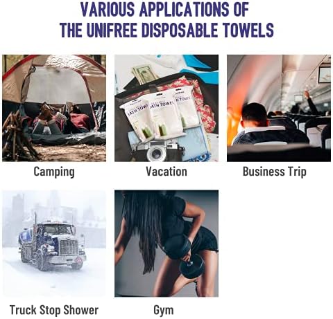 Unifree Disposable Bath Towels 20 Count Large Durable for Camping Gym Travel