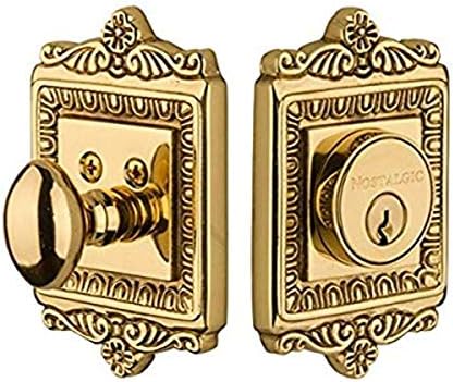 Nostalgic Egg Dart Plate Door Knob Polished Brass Hand Made USA