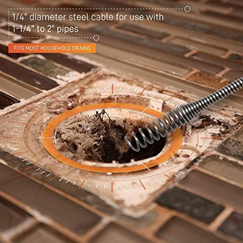 DrainX Power Pro 25-FT Steel Auger for Plumbing Excellence
