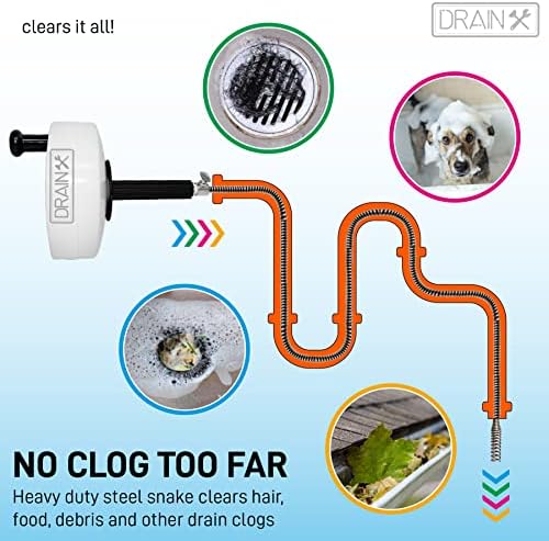 DrainX Pro 50-FT Steel Drum Auger