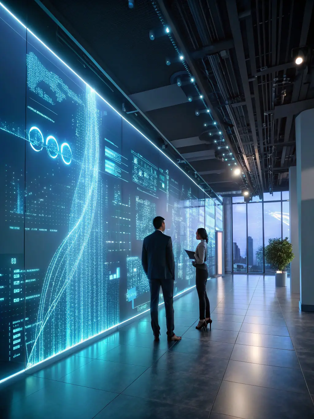 A futuristic interface showing a blend of human and artificial intelligence working together, representing CogniSynth's focus on cognitive-enhanced IT solutions and human-machine collaboration.
